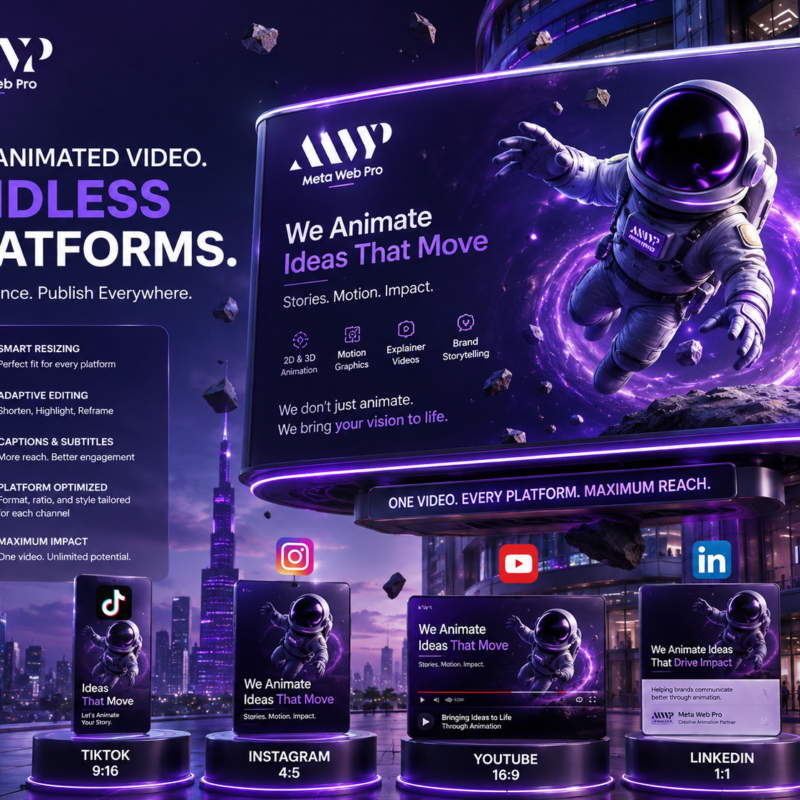 How Can One Animated Video Be Adapted for TikTok, Instagram, YouTube, and LinkedIn?